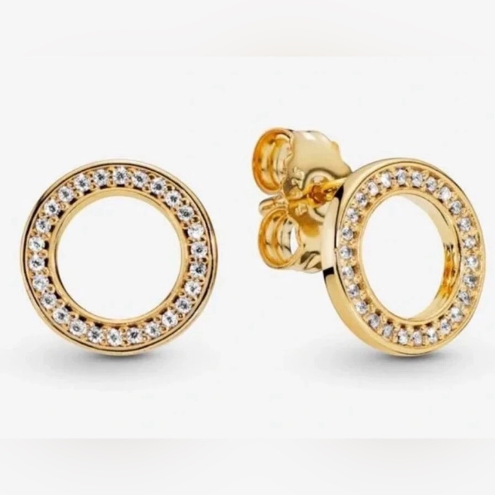 Pandora Sparkling Stud Earrings in Gold